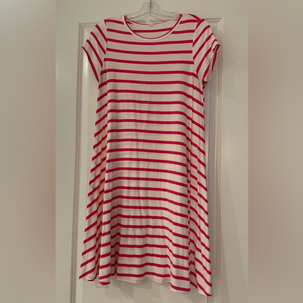 Flowy Maternity Stripped Dress! (PinkBlush)